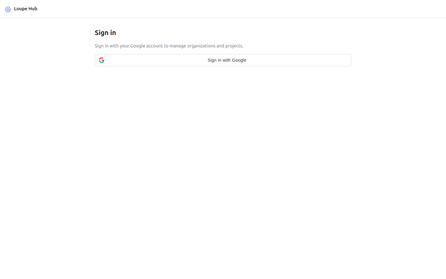 The Hub sign-in page
